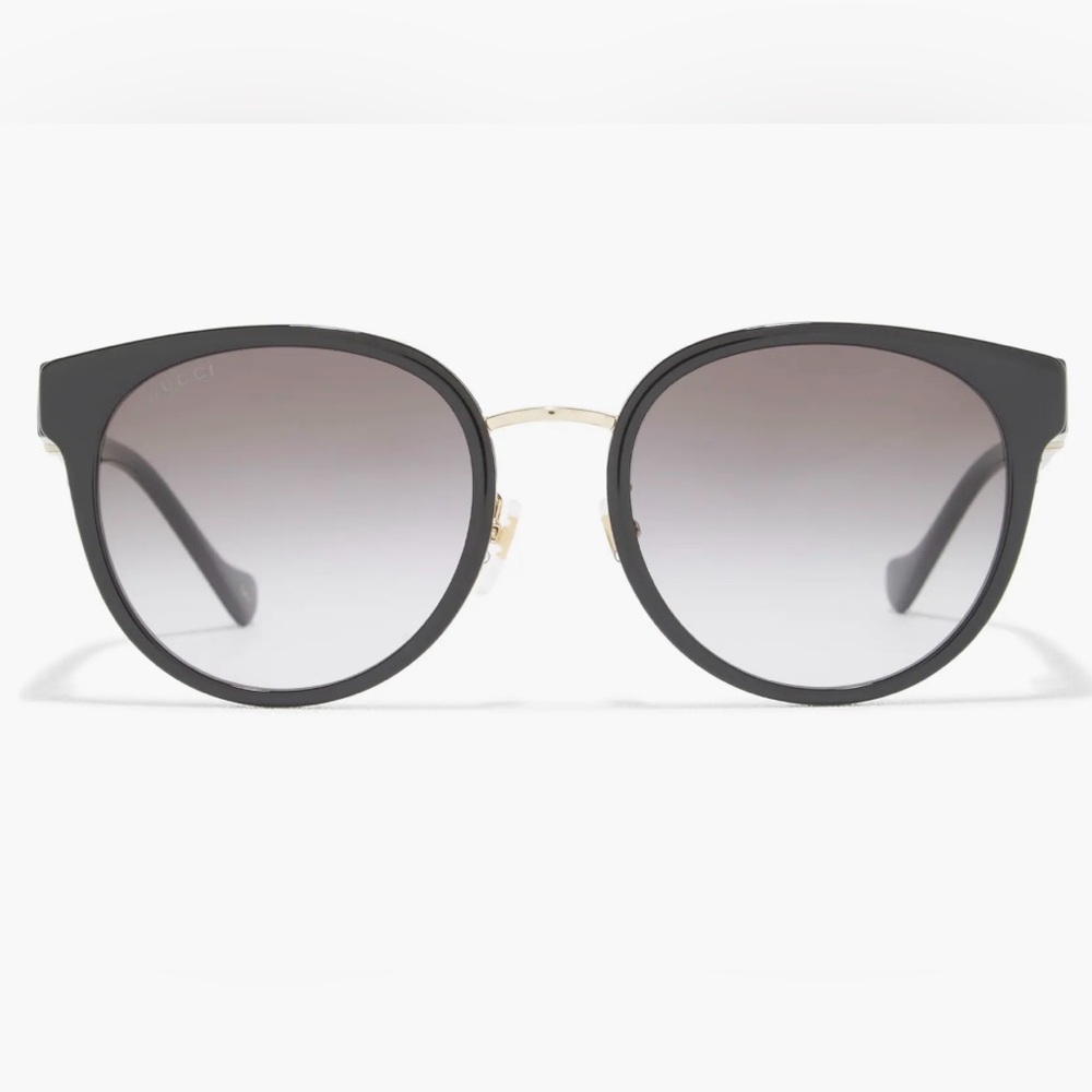 New Gucci GG1027SK 006 Sunglasses Black/Gold/Grey Smoke Gradient Lenses 56mm - Picture 14 of 16